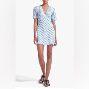 STAUD Mini Millia Gingham Daisy Dress